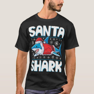 rkクリスマスTシャツボーイズメンサンタSharkmas Te Tシャツ