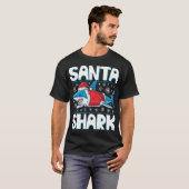 rkクリスマスTシャツボーイズメンサンタSharkmas Te Tシャツ (正面フル)