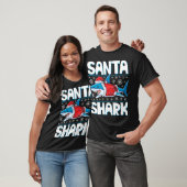 rkクリスマスTシャツボーイズメンサンタSharkmas Te Tシャツ (ユニセックス)