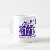 RLFの署名のロゴの白11のozのクラシックで白いマグ コーヒーマグカップ (正面左)