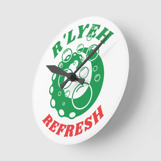 R'lyehランドリー洗剤インスマウスロヴェクラフト ラウンド壁時計 (傾斜)