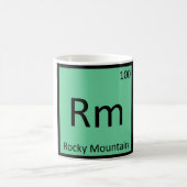 Rm - ロッキー山脈の遊脚馬 化学元素 コーヒーマグカップ (中央)