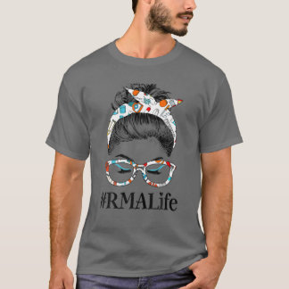 RMAライフMessy Hair Woman Bun Healthcare Worker Tシャツ