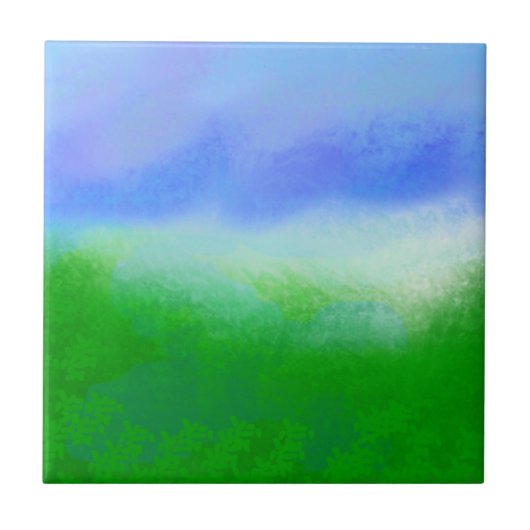 RMdesignflo55かわいいスカイブルーグリーン タイル (正面)