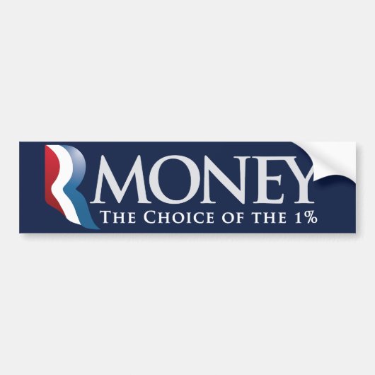 RMoney Romneyのパロディのバンパーステッカー バンパーステッカー (正面)