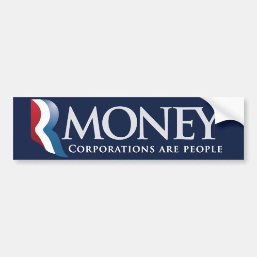RMoney Romneyのパロディのバンパーステッカー バンパーステッカー (正面)