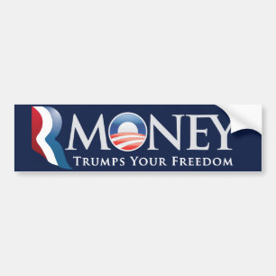 RMoney Romneyオバマのバンパーステッカー バンパーステッカー