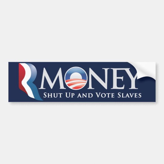 RMoney Romneyオバマのバンパーステッカー バンパーステッカー (正面)