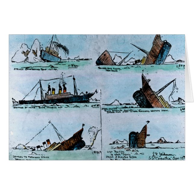 RMSの沈降の巨大なヴィンテージのイラストレーション (正面横)