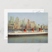 RMSクイーンメアリーセーリングニューヨーク1950 ポストカード (正面/裏面)