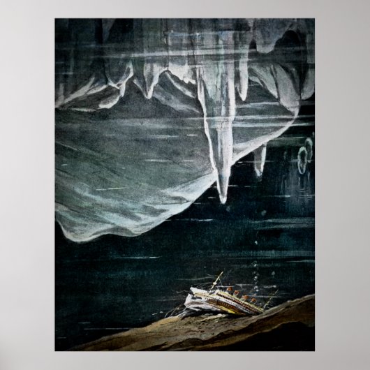 RMSタイタニックが大西洋の底にある ポスター (正面)