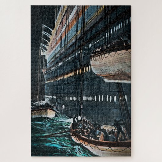 RMSタイタニックの救命艇がヴィンテージを下げる ジグソーパズル (縦)