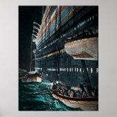 RMSタイタニックの救命艇がヴィンテージを下げる ポスター (正面)