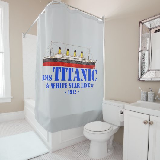 RMSタイタニックイラストレーション – ホワイトスターライン1912 シャワーカーテン (インサイチュ)