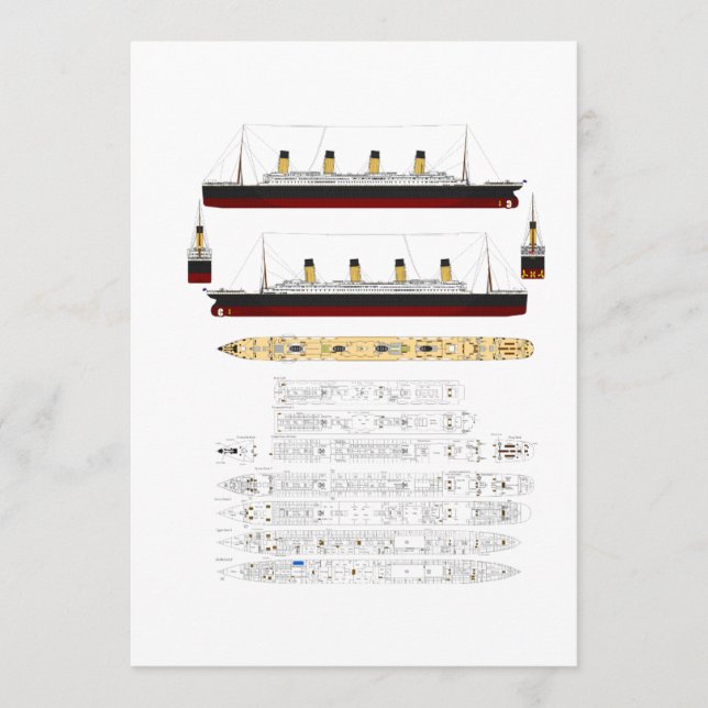 RMSタイタニックスケッチとダイアグラム (正面)