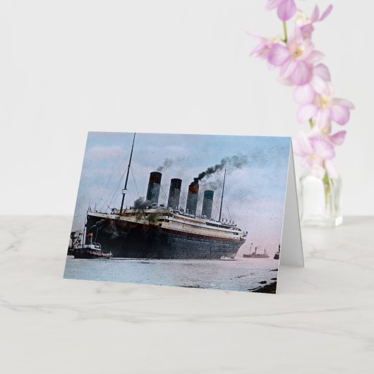RMSタイタニックベルファストアイルランドヴィンテージ 箔グリーティングカード (蘭)
