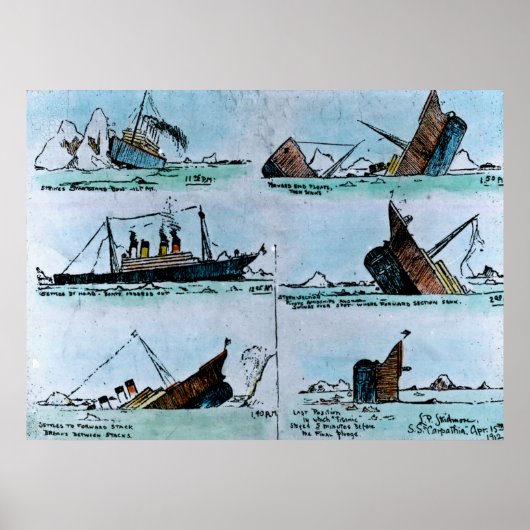 RMSタイタニックヴィンテージイラストレーション ポスター (正面)