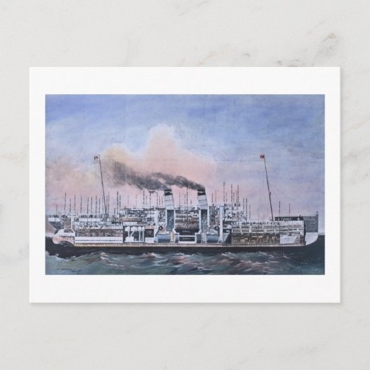 RMSタイタニック内部イラストレーションヴィンテージ ポストカード (正面)