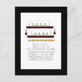 RMSタイタニック号の図面と図解 ポストカード