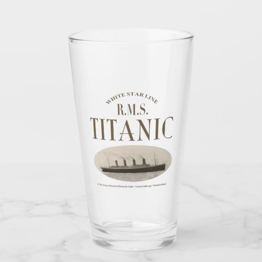 RMSタイタニック幽霊船セピアガラス杯 タンブラーグラス (正面)