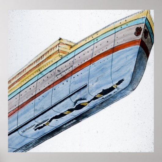 RMSタイタニック氷山ダメージ ポスター (正面)