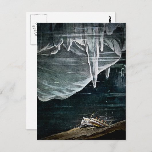 RMSタイタニック海底下とアイスベルグヴィンテージ ポストカード (正面/裏面)