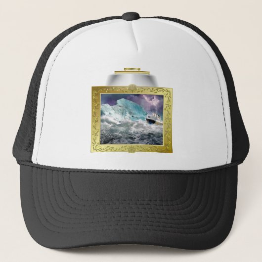 RMSタイタニック絵画と氷山 キャップ (正面)