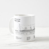 RMSタイタニック船の設計図プランBD コーヒーマグカップ (正面左)