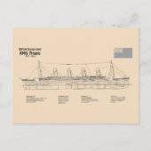 RMSタイタニック船の設計図プランSD ポストカード (正面)