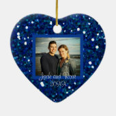 RMSタイタニック輝く青い海の写真名日付 セラミックオーナメント (裏面)