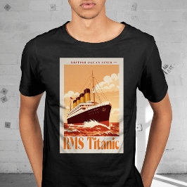 RMSタイタニック ビンテージ ポスター レトロ オーシャンライナー アート Tシャツ