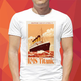 RMSタイタニック ビンテージ ポスター レトロ オーシャンライナー アート Tシャツ
