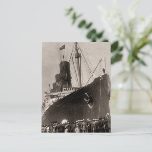 RMSルシタニアの処女航海、1907年9月13日 ポストカード (スタンド正面)