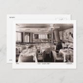 RMS客船、クイーン・メリー、グリル ヴィンテージ ポストカード (正面/裏面)