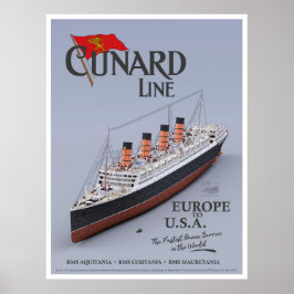RMS Aquitania - Cunard Line (fiktives Plakat) ポスター