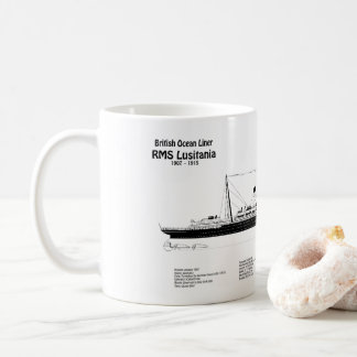 RMS Lusitania – 船舶設計図プランBD コーヒーマグカップ