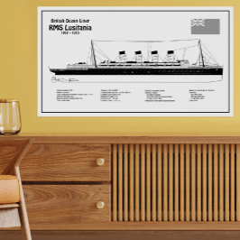RMS Lusitania – 船舶設計図プランBD フォトプリント