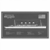 RMS Lusitania – 船舶設計図プランPBD シール (正面)