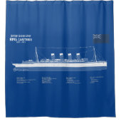 RMS Lusitania - Ship Blueprint Plans ABD シャワーカーテン (正面)