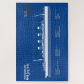 RMS Lusitania - Ship Blueprint Plans ABD ジグソーパズル (縦)