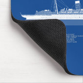 RMS Lusitania - Ship Blueprint Plans ABD マウスパッド (コーナー)