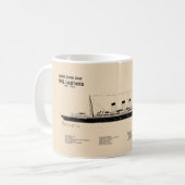 RMS Lusitania - Ship Blueprint Plans SD コーヒーマグカップ (正面左)