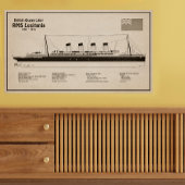 RMS Lusitania - Ship Blueprint Plans SD ポスター