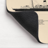 RMS Lusitania - Ship Blueprint Plans SD マウスパッド (コーナー)