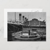 RMS Olympic at Pier 59ヴィンテージグラススライド1911 ポストカード (正面/裏面)