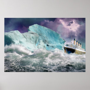 RMS TitanicとIceberg絵画のポスター ポスター