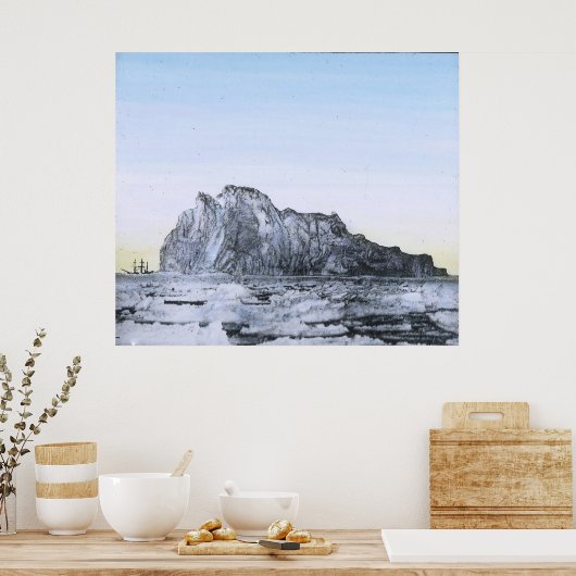 RMS Titanic Schematic of Iceberg Vs. Ship ポスター (キッチン)