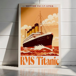 RMS Titanic Vintage Poster. Retro Ocean Liner Art ポスター