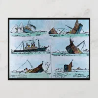 RMSタイタニックヴィンテージイラストレーション沈没 ポストカード