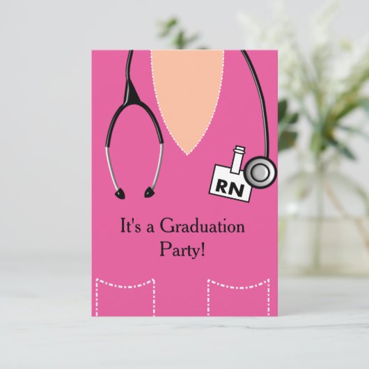 RNのナースの卒業の招待状は上#55をごしごし洗います 招待状 (スタンド正面)